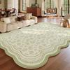 French Style Bedroom Decor Green Carpet Fluffy Soft Rug Irregular Shape Carpets for Living Room Thickend Plush Lounge Floor Mat