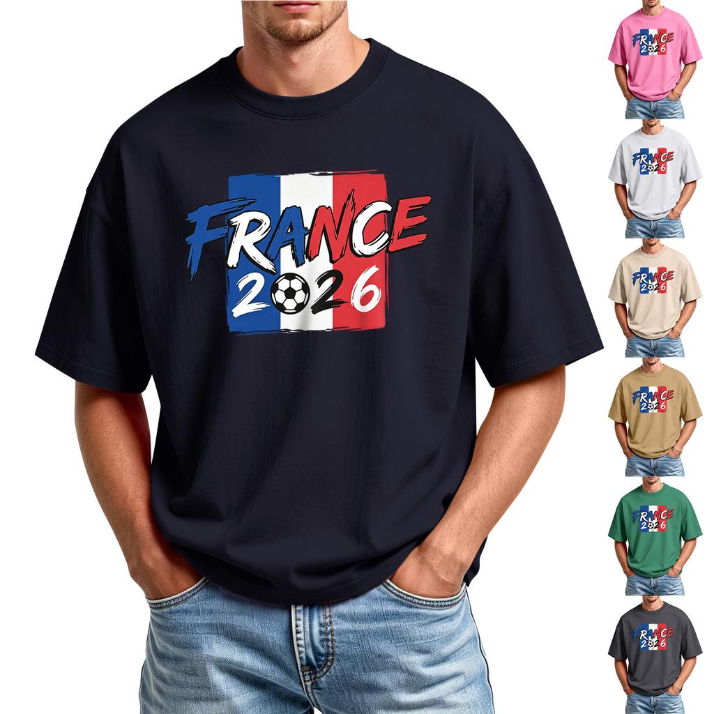 Men's Casual Short Sleeve Crew Neck T Shirt Lightweight Sport Top with Printed Design Suitable for Everyday Wear and Outdoor Activities