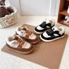 Winter 2025 Children's Cute Double-Layer Fleece-Lined Cotton Shoes for Boys and Girls