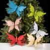 Christmas Butterfly Pick Decor Glitter Tulle Wings Multi Color Optional Christmas Tree Party Scene Ornaments