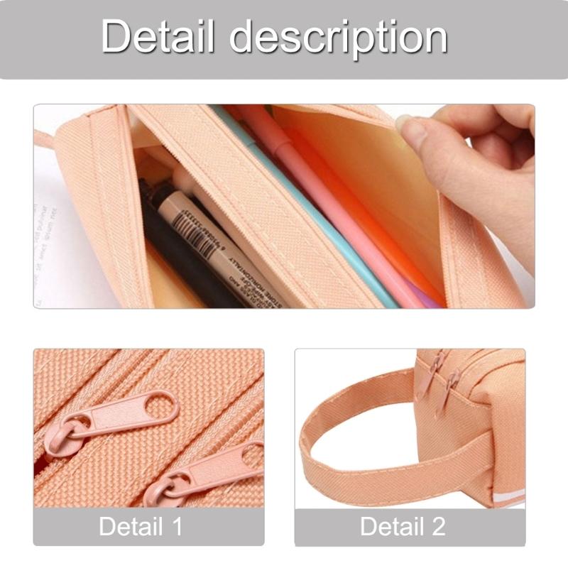 Astuccio portapenne di grande capacità, portapenne da viaggio, astuccio portapenne in tela, astucci per trucco da viaggio per studenti, donne e scuola