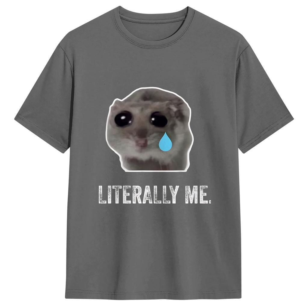 Unisexs Tshirts Cute Hamster Meme Hipster Pure Cotton Tee Shirt Short Sleeve T Shirt Round Neck Tops Party