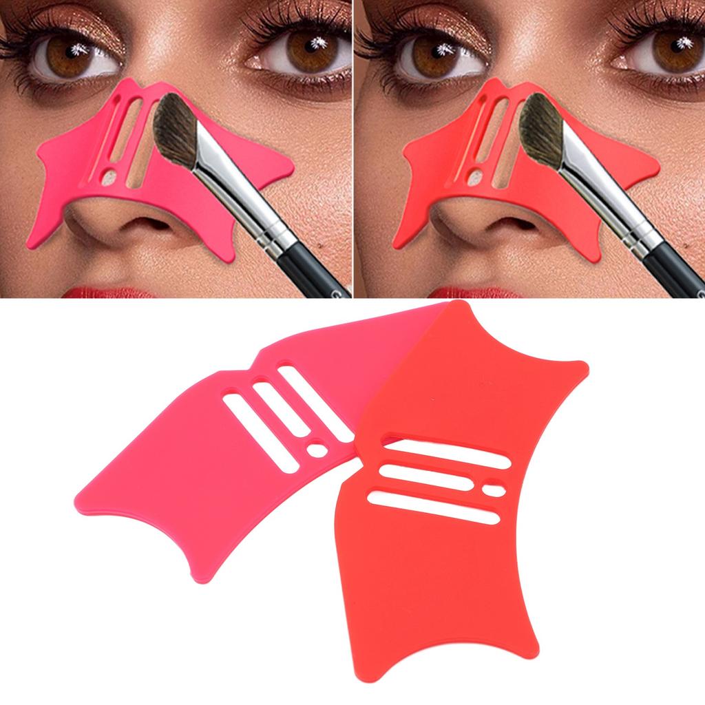 2pcs 4 in 1 Nose   Stencil Shadow Tool Reusable Silicone Shadow Template Highlighter Template for Highlighter   Lip Line Eyelash