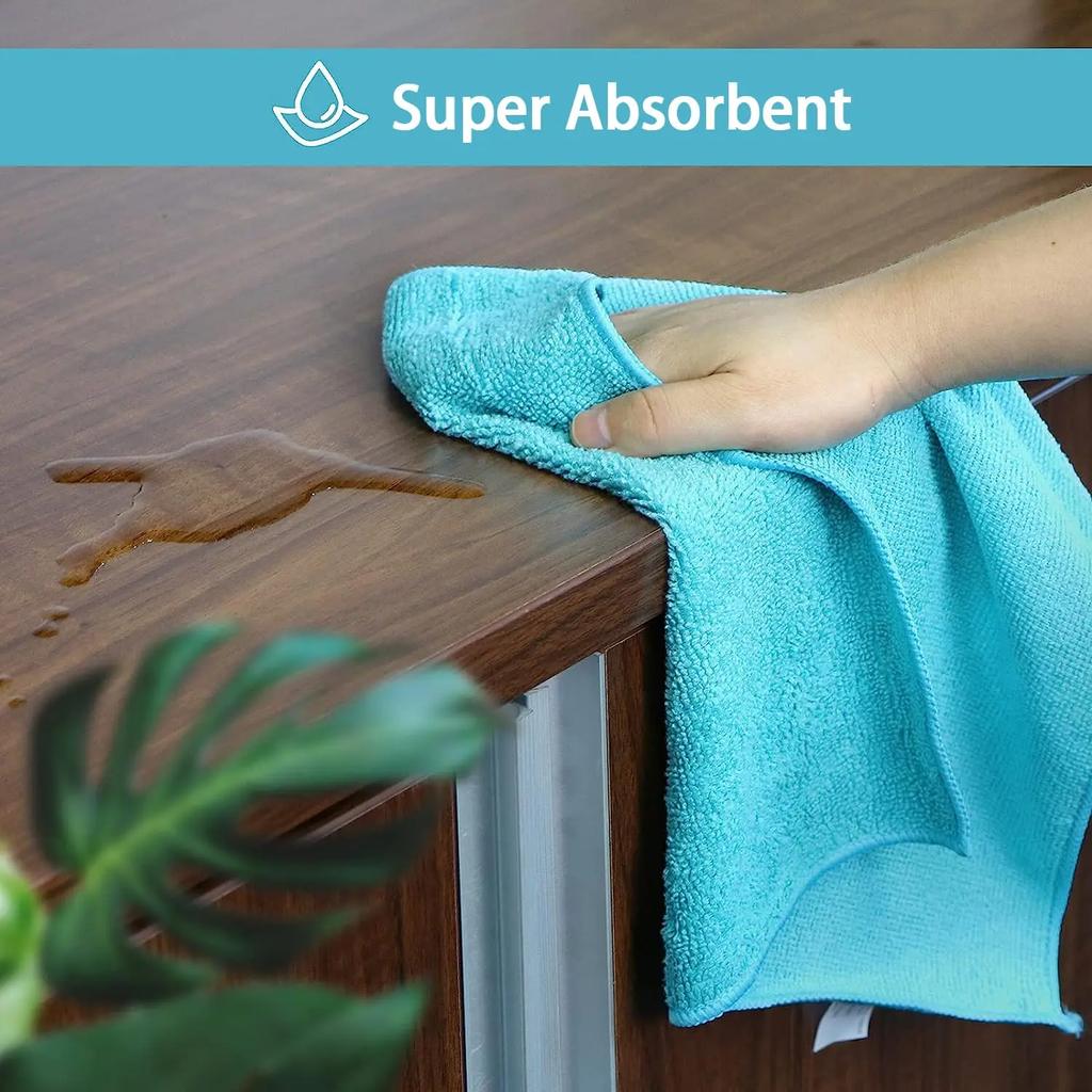 10pcs Microfiber Cleaning Cloth Dishwashing Rag Dishcloth Kitchen Living Room Cleaning Rag Household Cleaning Towels 11.8"X11.8"