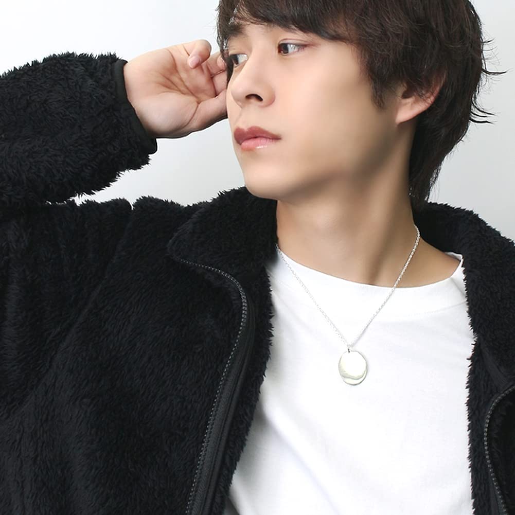 Gin No Oval Mirror Silver 925 Necklace Pendant for Rare [Shinjuku Kura] Men, Mirrored, Plain, Coin, Medal, Large, Simple,