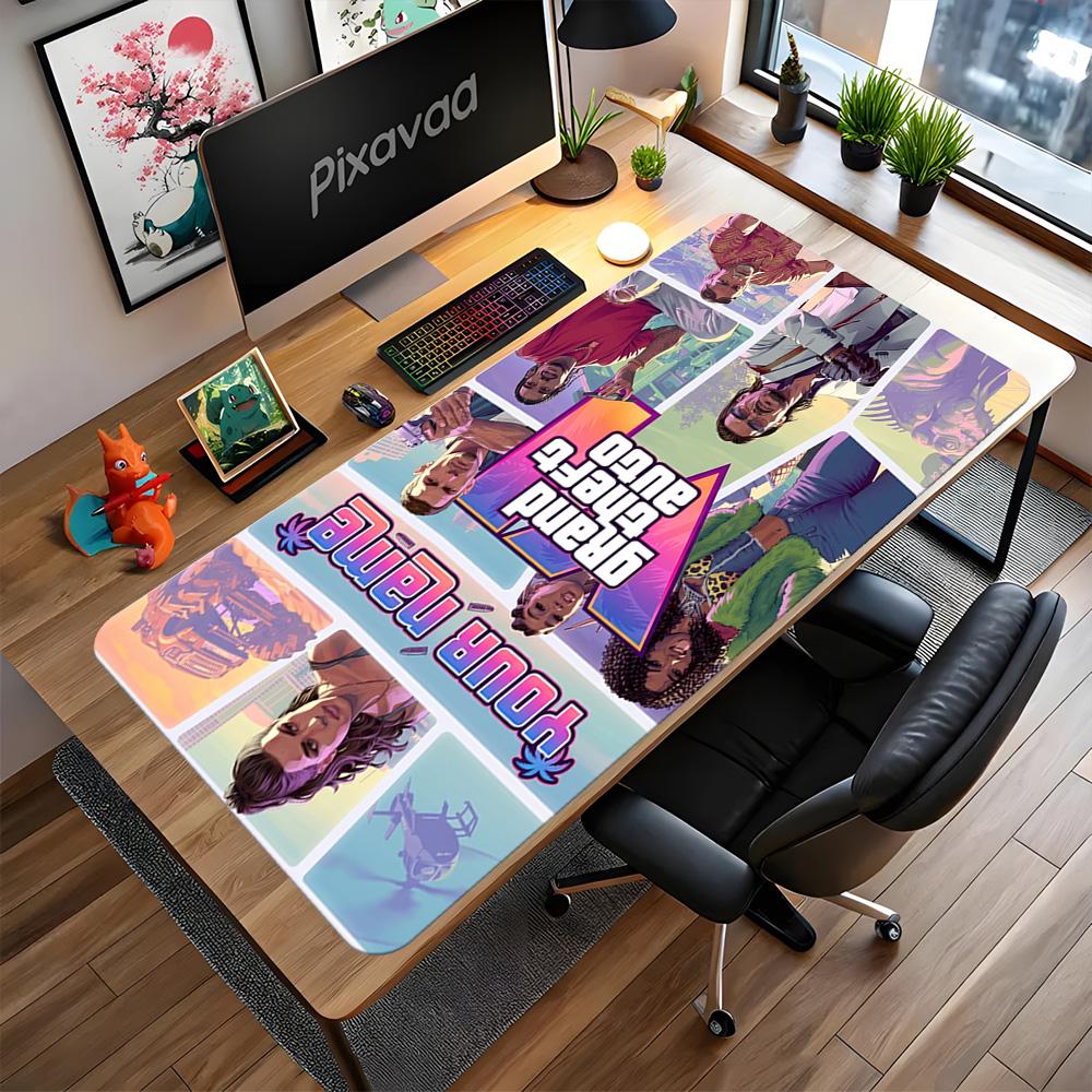 Grand Theft Auto Customize Your Name Mouse Pad Gamer Mousepad Office Mouse Mats Non-Slip Rubber Base Perfect Gift for Gamers And Professionals