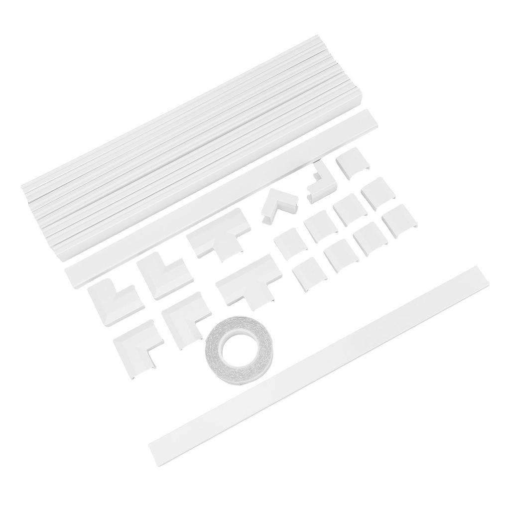 10pcs Cord Cover Kit, PAINTABLE Cable RACKAY TV Cable Hider Wall Kit, for 4-5 Ethernet or 5-6 Copper Wires Management, W25MMXH13MM, White