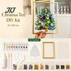 Einzigartiges Weihnachtsgeschenk für Freunde DIY Falscher Kristall Perlenmalerei Weihnachtsbaum-Set, Funkelndes Handgemachtes Wandkunst Bastelset, 3D Edelsteinperlen