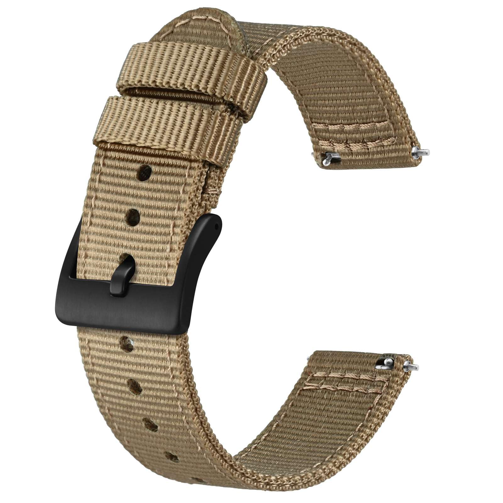 

[BISONSTRAP] Нейлоновый ремешок для часов, Военный ремешок из двух частей, Матовая пряжка, Быстросъемный 18 мм,