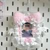 Photo Display Decor Handcrafted Plush Cat Ears & Pink Bow Lace Photo Card Holder - Charming Bag Pendant with Heart & Cross Accents Cat Lover Gifts