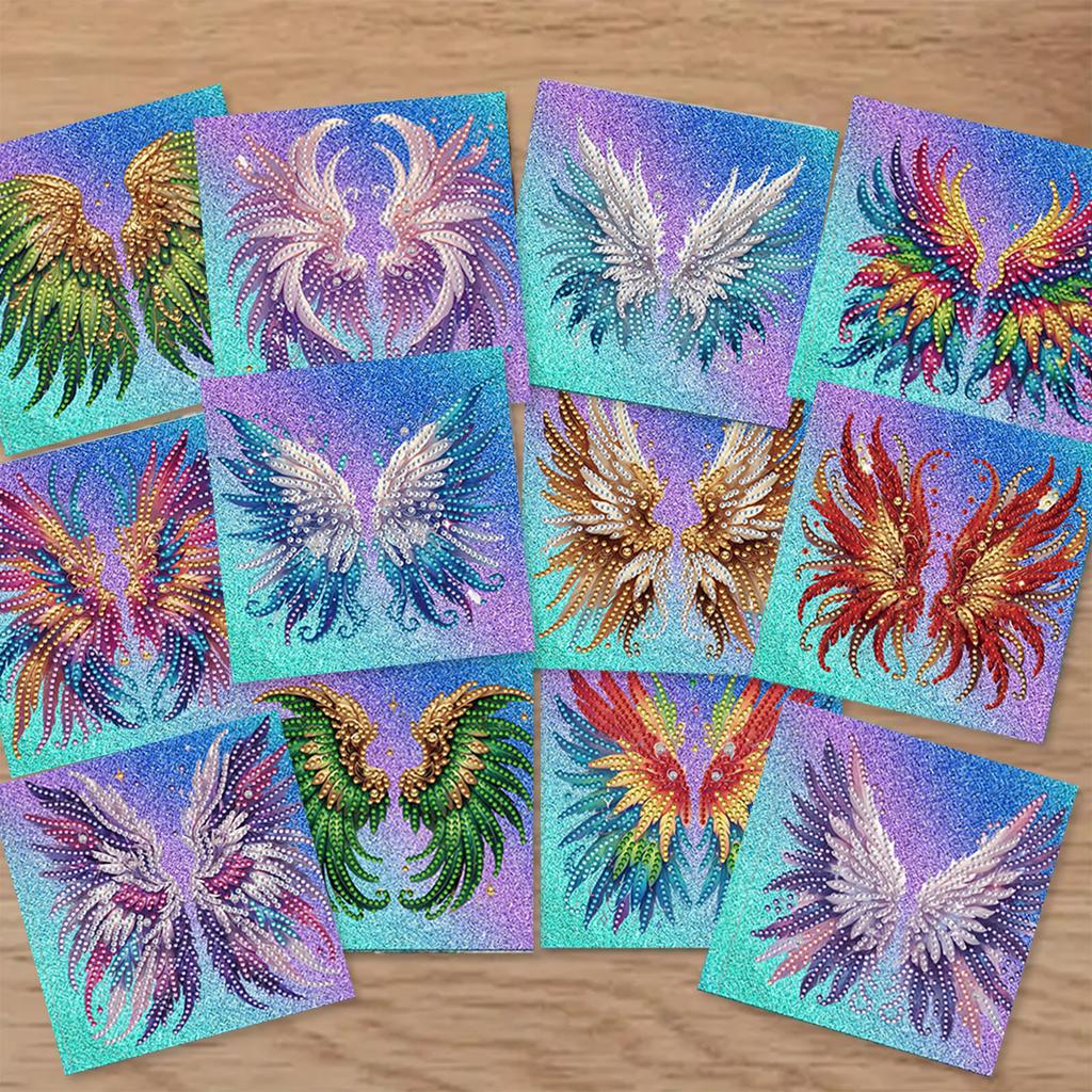 12 Packs DIY Diamond Art Painting Greeting Card Kit Diamond Art Greeting Cards for Beginner Adult Birthday Holiday Blessing