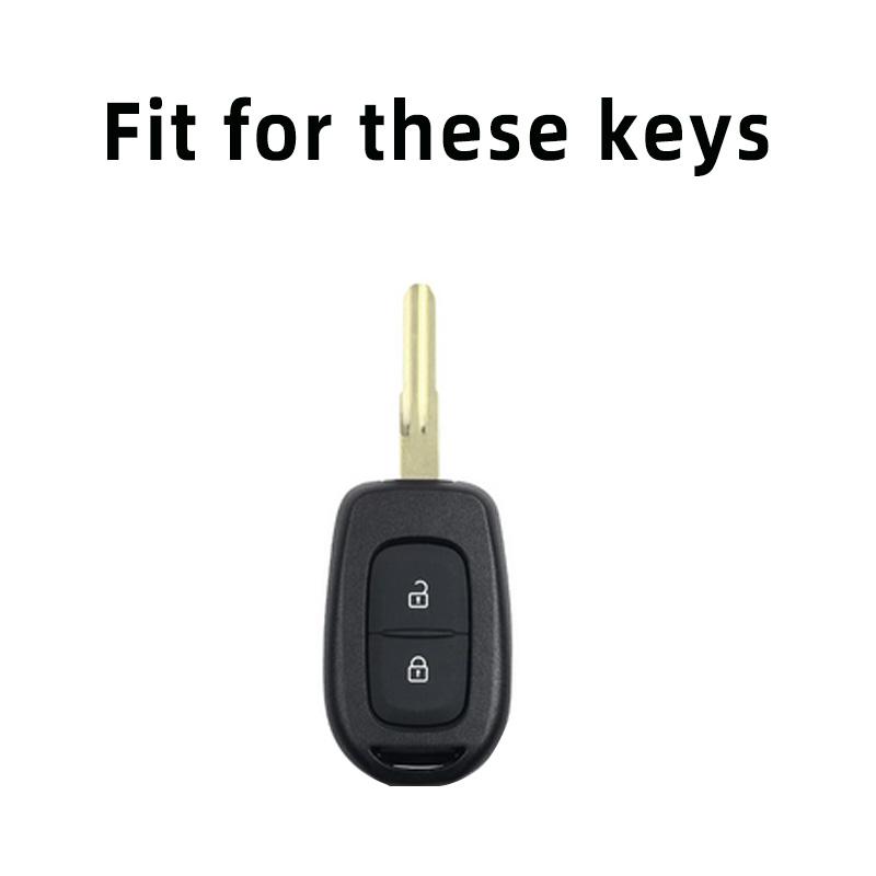 2 Buttons Shell Fob Holder Keychain Protector For Renault Kwid Traffic Symbol For Dacia Sandero Logan Duster 2016 2017 2018 TPU Car Key Cover Case