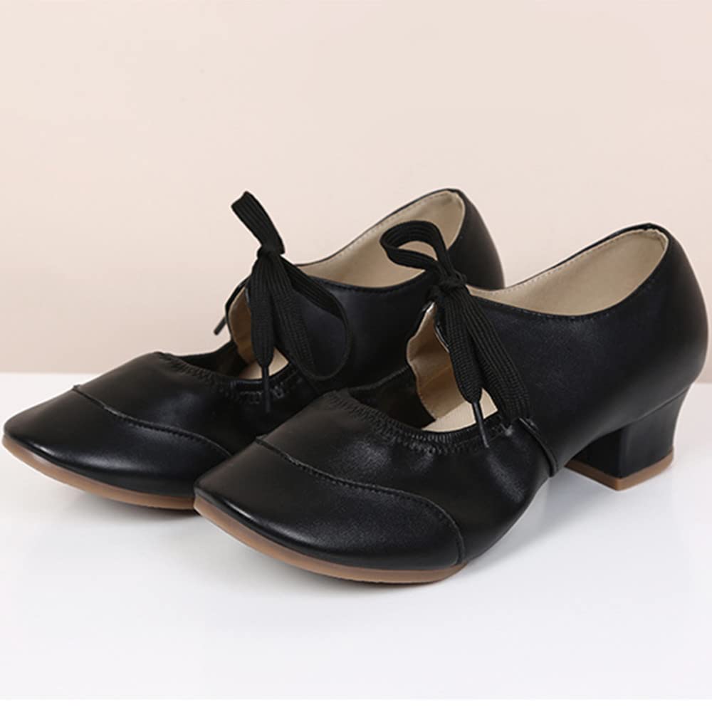 [Gengzee] Women's Dance Shoes, Social Dance Shoes, Modern, Latin, Jazz, Classical Dance Shoes, Low-Cut Dance Sneakers, Black, 26.0cm
