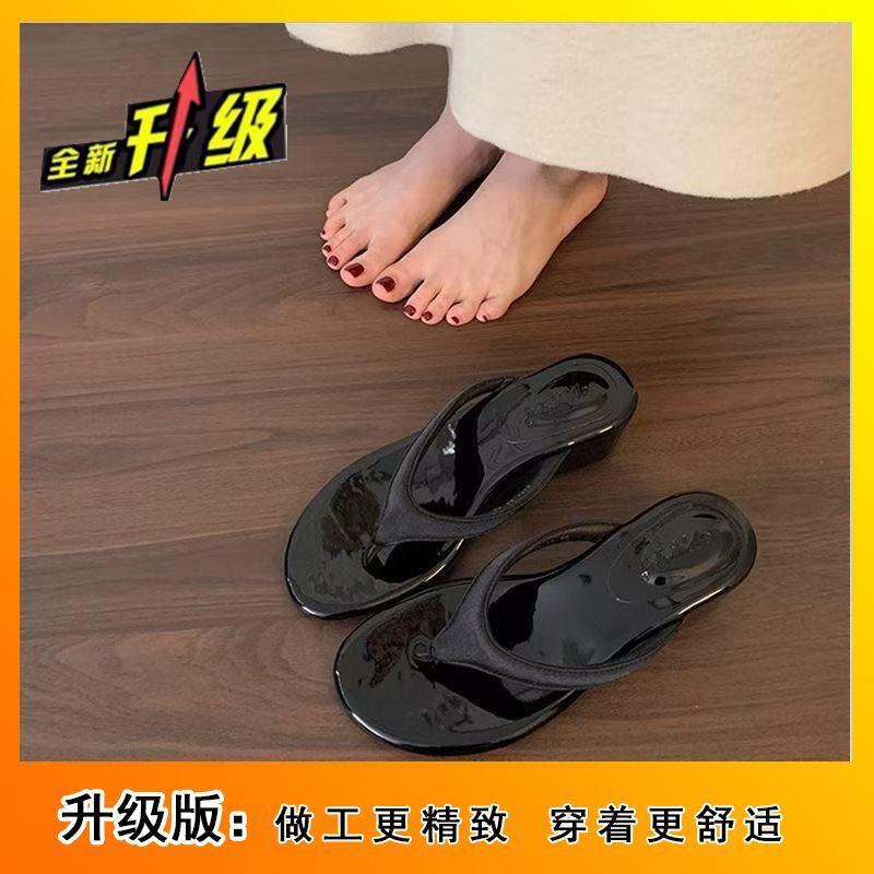 Internet celebrity explosion 2025 fairy style elegant small man shows height wear-resistant heightening slippers foreign style versatile fashion