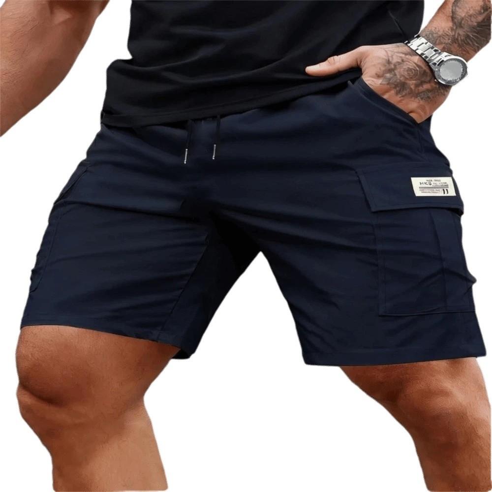 

Multi-Pocket Cargo Shorts Plus Size Men s Beach Shorts Athletic Summer Pants Gym XXL темно-синього кольору