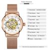 Orologi Meccanici di Lusso da Donna Oro Rosa Scheletro Automatici da Polso Regalo