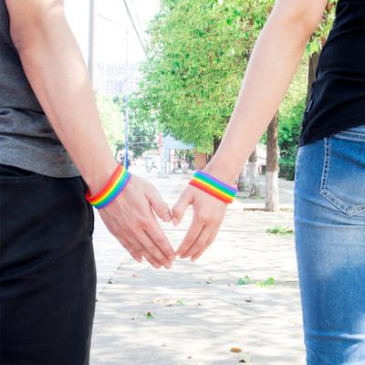 Pánský dámský duhový pásek silikonový náramek náramek gay lesbický náramek