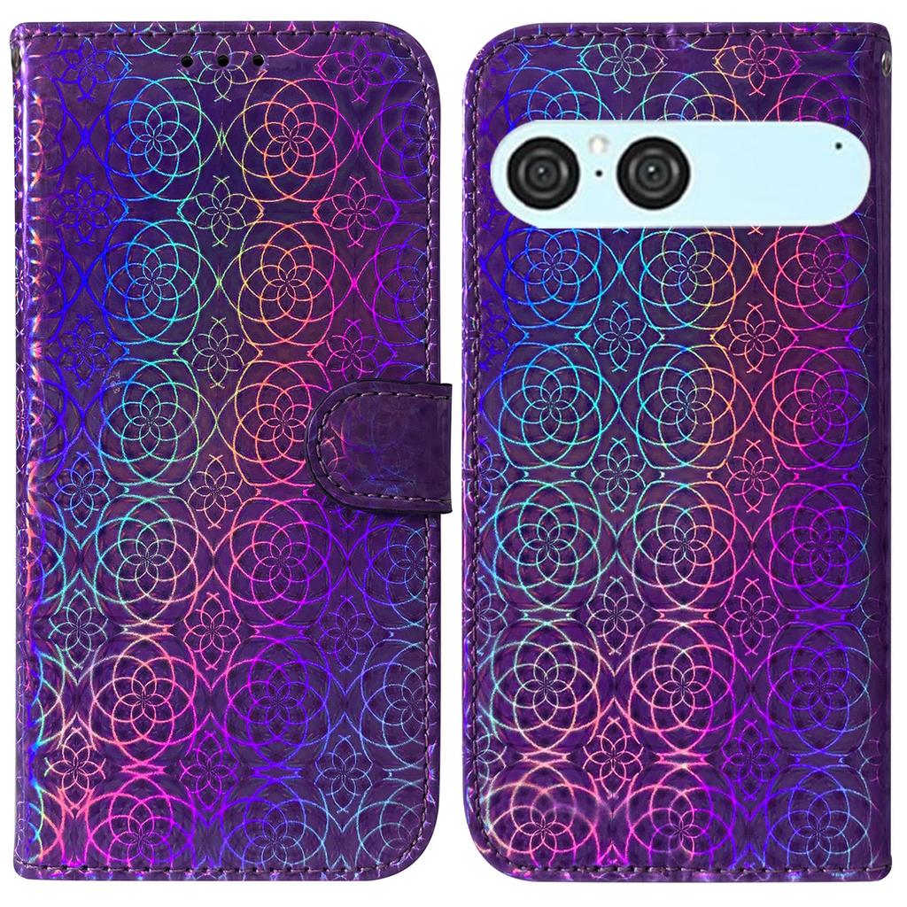For Sony Xperia 10 VII Stand Case Dazzling Flower Leather Phone Cover with Wrist Strap