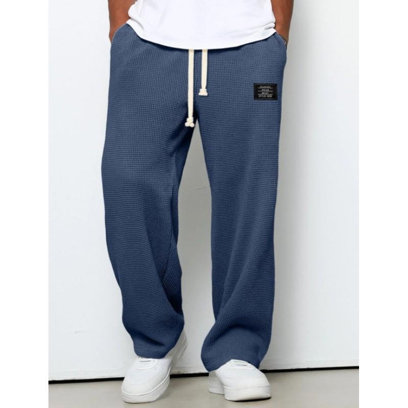 Herren Frühlings-/Herbst-Lässige Weitbeinige Hose Lockerer Schnitt XL gray