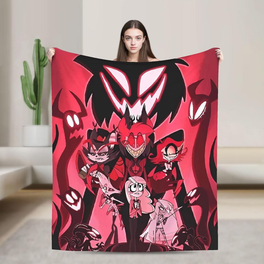 VOX H-Hazbin Hotel Alastor Game Flannel Blankets Super Soft Throw Blanket for Home Decor Office Print Bedspread Sofa Bed Cover