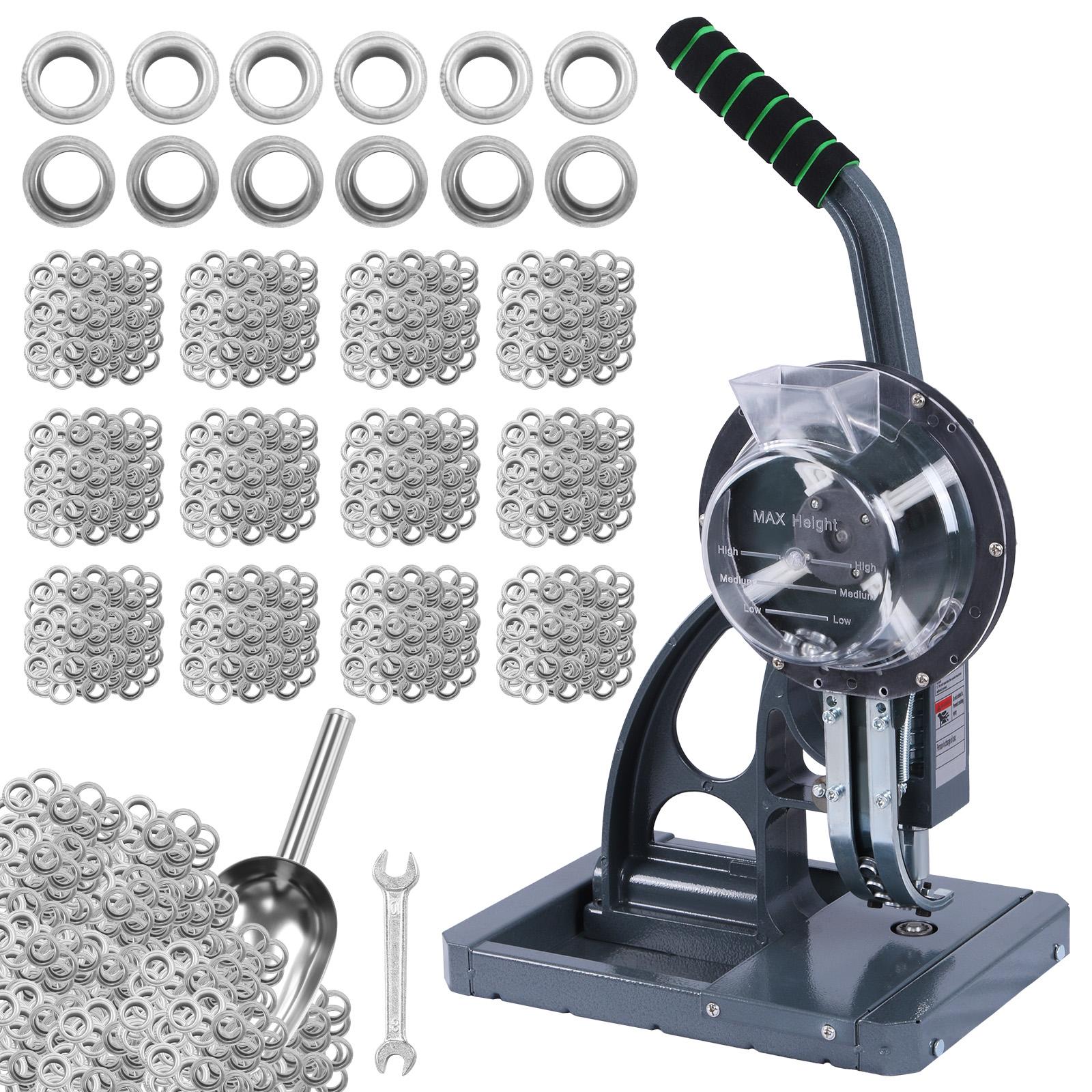 Semi Automatic Eyelet Grommet Machine with 5000Pcs Metal Eyelets Eyelet Punch Tool 10mm for Fabric Leather Banners DIY Projects чёрный