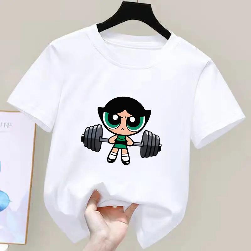 Girls Super Powerful Blouse Training Streetwear Tshirt Kids Shirt Academy Fitness Tshirt