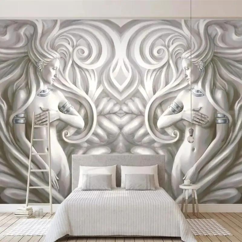 3d geprägte Wandbilder Schönheit Skulptur moderne Mode 3d TV Hintergrund Wandbilder Restaurant Tapeten