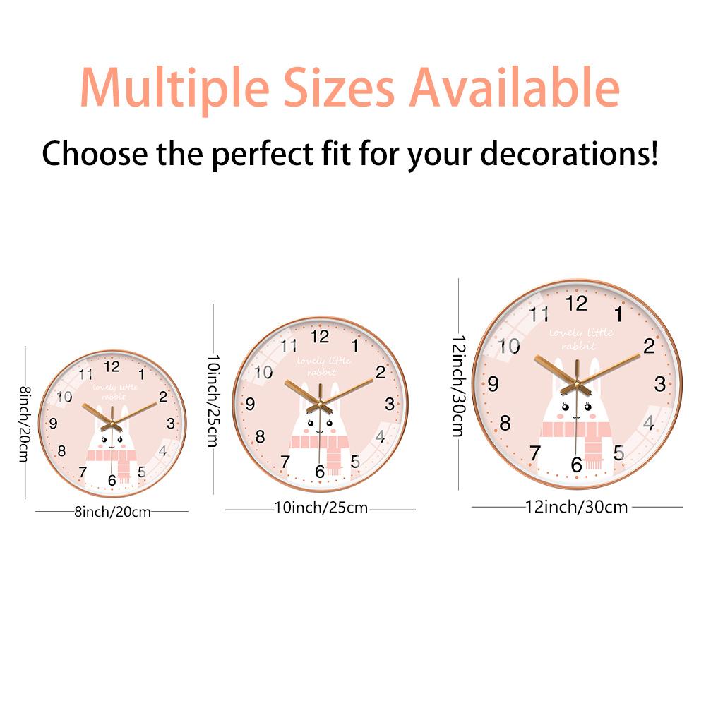 Cartoon Wall Clock Cute Animal Design Silent Quartz Movement Children's Study Rooms Bedroom Interior Decoration 8 10 12 Inch