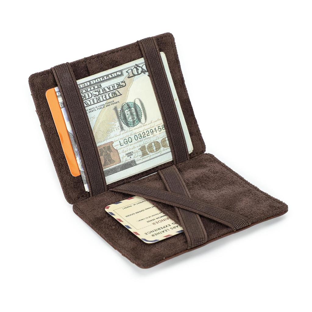 Portafoglio da uomo in vera pelle CONTACT'S Porta carte Sottile Bifold Mini Fermasoldi RFID Borselli da uomo Portafogli Magici