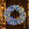 Diamond Painting DIY Pearl Painting Christmas Theme Pendant Handmade Decorative Painting Holiday Home Accessories Blue Bow Bell Wreath 25 * 25