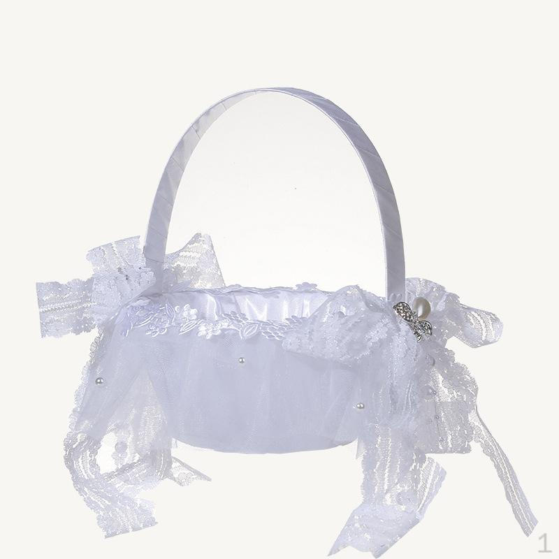 Elegant Flower Girl Baskets, Bridal Accessories ,Candy Gift Bag Storage Handbasket ,Wedding