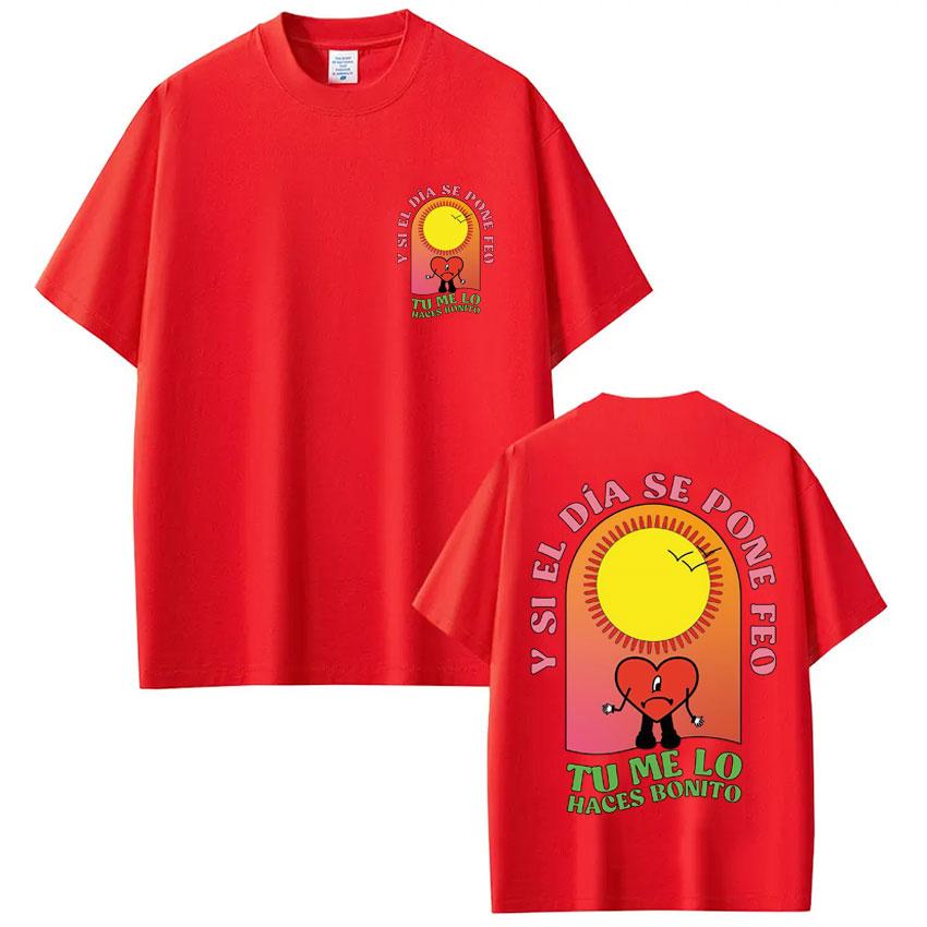 Rapper Bad Bunny Un Verano T-shirt Grafica Uomo Donna Moda Hip Hop T-shirt Larga Casual Morbide T-shirt in Cotone