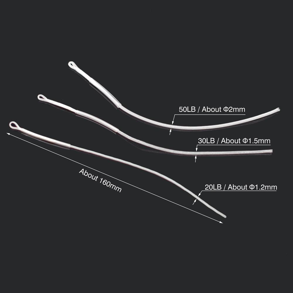 MNFT 12 Stuks Hoge Sterkte Vliegvissen Lijn Lus Connector 20LB/30LB/50LB Nylon Gevlochten Leader Lusjes Voor Vlieglijn