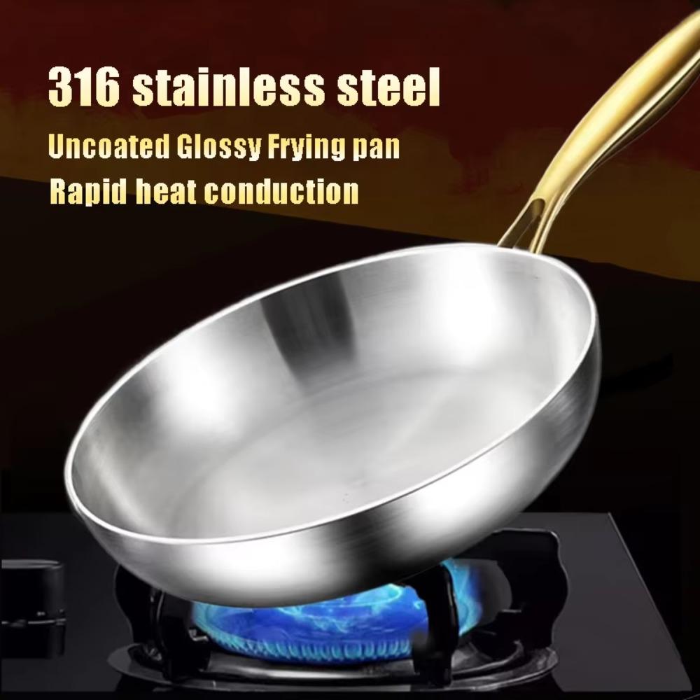Universal Uncoated Frying Pan Non-stick Steak Skillets Household Cooking Pot  Stove