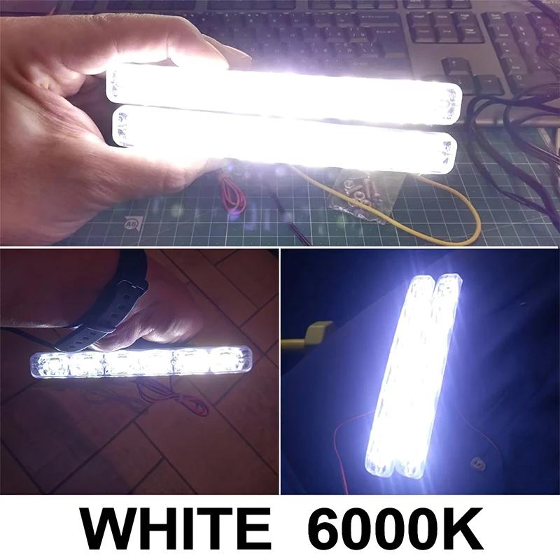 1/2/3PCS  Car 6 LED Daytime Running Lights Waterproof Car Modification Universal Running Lights Fog Lights Car Accessories