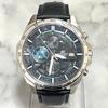 Used New CASIO EDIFICE Chronograph Watch Leather Strap