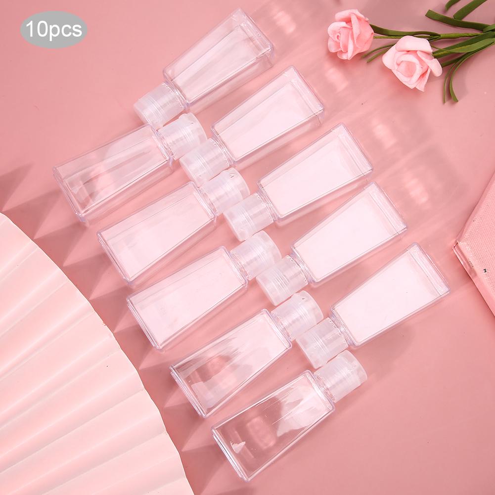 10pcs Lotion Cream Pump Makeup Cosmetic Travel Refillable Plastic Squeeze Bottle 30ml