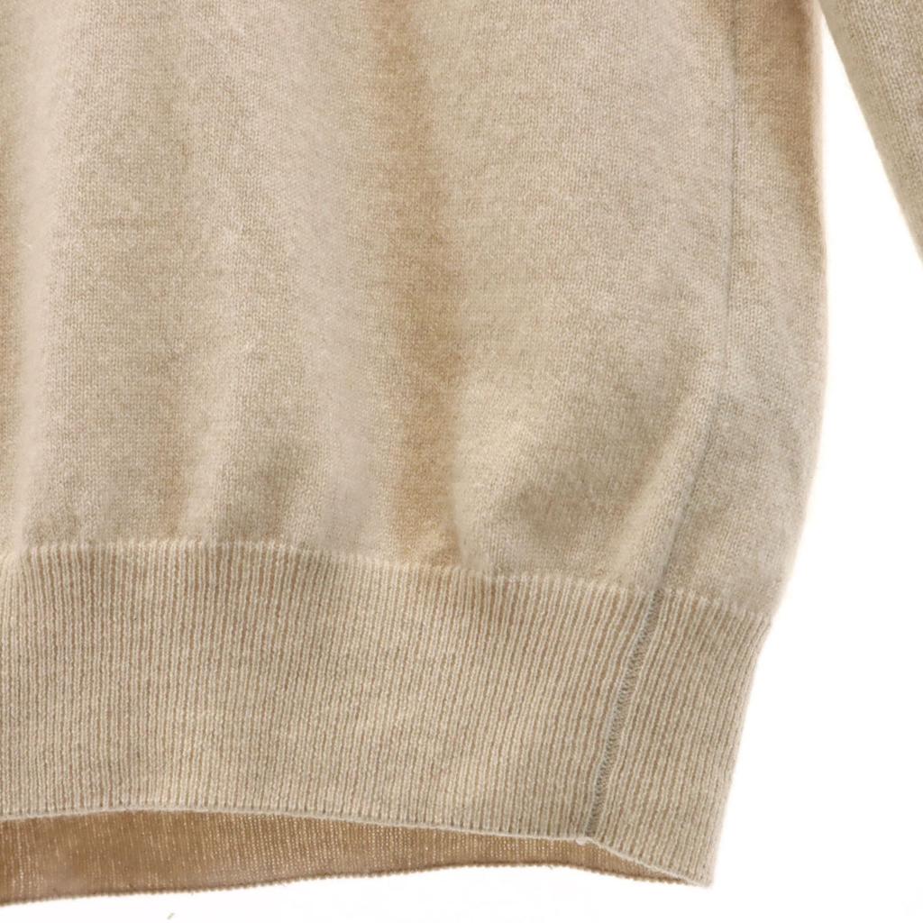 Hermes Made In Italy 100% Cashmere Long Sleeve Sweater XS Beige Knit Men's Used