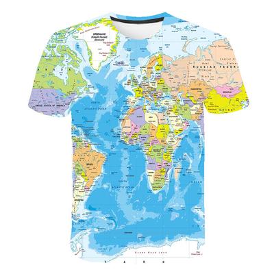 Interesting World Nautical Map 3D Printed Streetwear Men and Women Harajuku Short Sleeve T-shirt Oversized T-shirt Casual Top