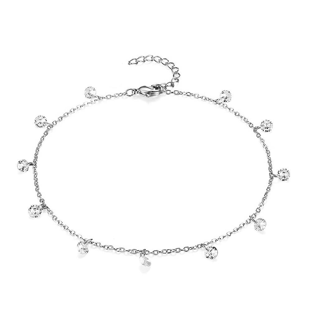 Simple Tennis Anklet For Women Gold Color Stainless Steel Cubic Zirconia Foot Leg Chain Ankle Bracelet Women Beach Jewelry 2025