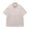 Japanese-style Cute Puppy Embroidery Niche Striped Short-sleeve Shirt for Men and Women, 2025 Summer New Loose Trendy Shirt