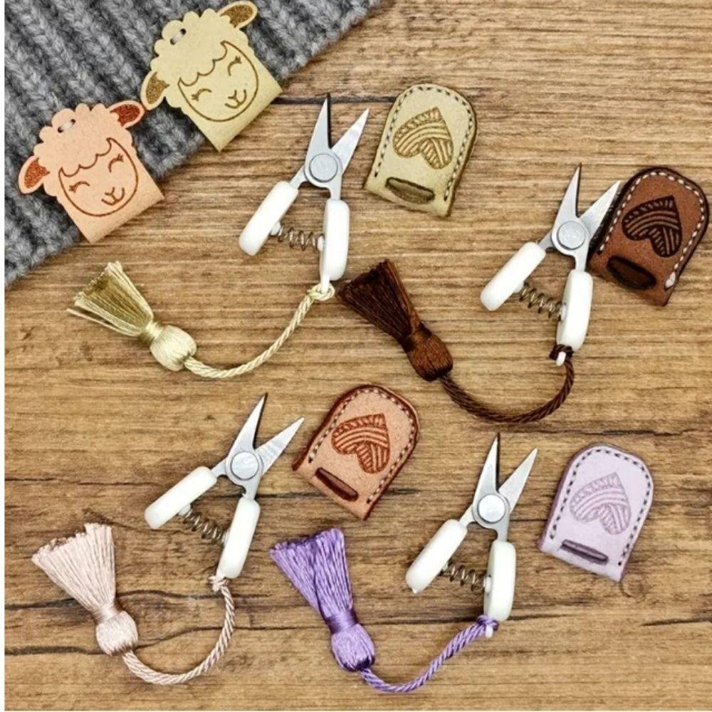

Metal Straight Tip Art Mini Scissors Creative Spring Yarn Scissors Perfect Gift коричневий