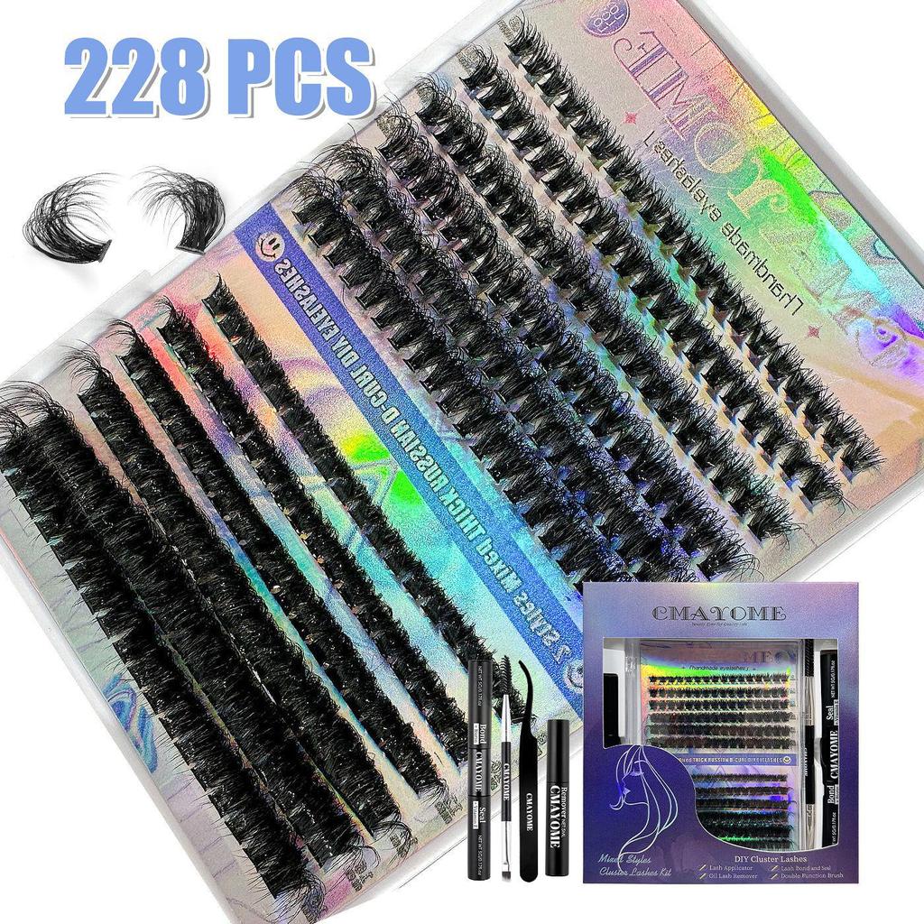 European & American Style Natural Fluffy False Eyelash Set, Single Cluster, Large Capacity Eyelash Extensions