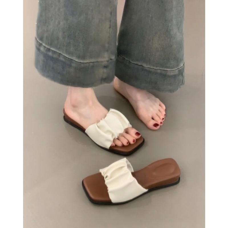 2025NStreet Style Summer Wedges Heel Women Slippers Fashion Open Toe Slide  Elegant Slip On Dress Sandalias