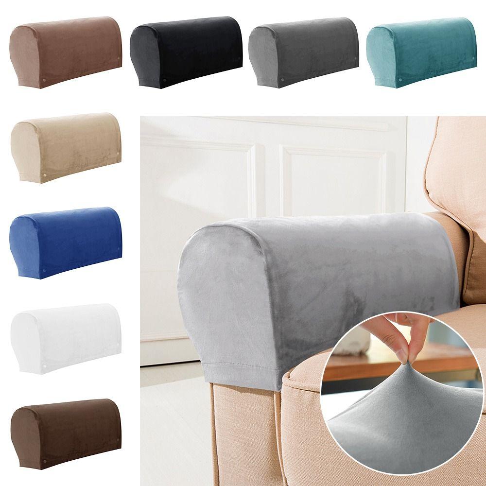 Housse de canapé élastique 2 pièces, protection extensible pour accoudoirs de canapé, cadeaux