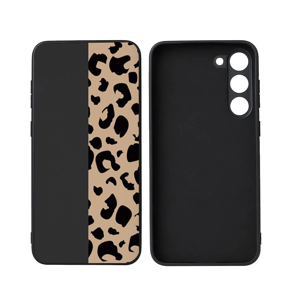 Fashion Leopard Print Luxury Black Phone Case For Samsung Galaxy S23 S24 S25 Ultra S22 Plus S21