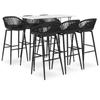 Day and Night - Day and Night High Table and Bar Stools 7 Pieces Black and White