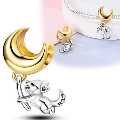 Cute Puppy And Lunar Pendants Authentic Copper Original Beads Fits Original Charms Bracelet Beads Jewelry Gifts Ladies' Choice