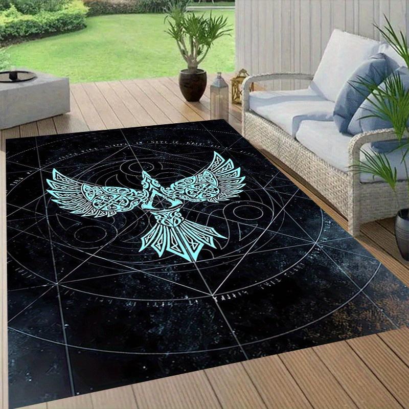 1pc Mysterious Phoenix Totem Print, Design Indoor Area Rug - Soft, Anti-Slip, and Durable Gaming Room Decor for Bedroom, Living Room