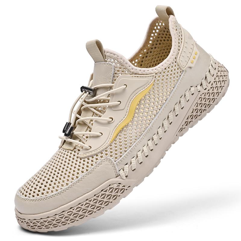 Fashion 2025 Summer Men's Breathable Mesh Outdoor Shoes, Lightweight Hiking Sneakers Non-Slip Casual Sports Footwear Plus Size 38-46